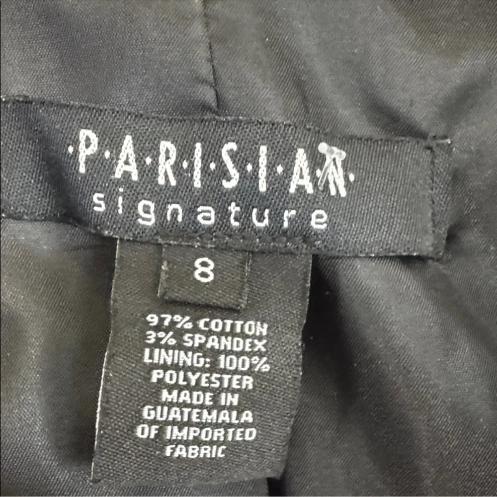 Parisian Signature Floral Zip Front Jacket Medium Black White Career Blazer - Picture 6 of 7